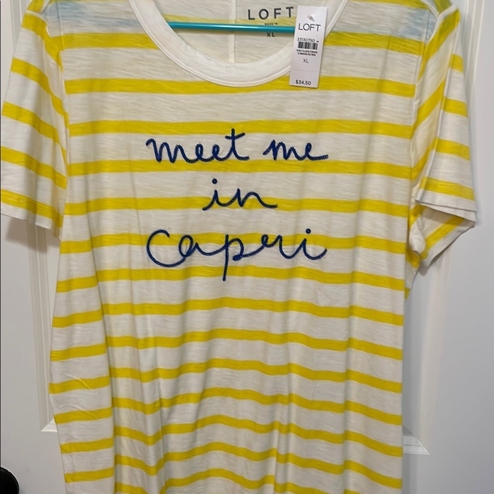 LOFT Yellow Striped Tee